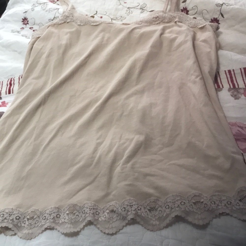 Tan camisole with lace